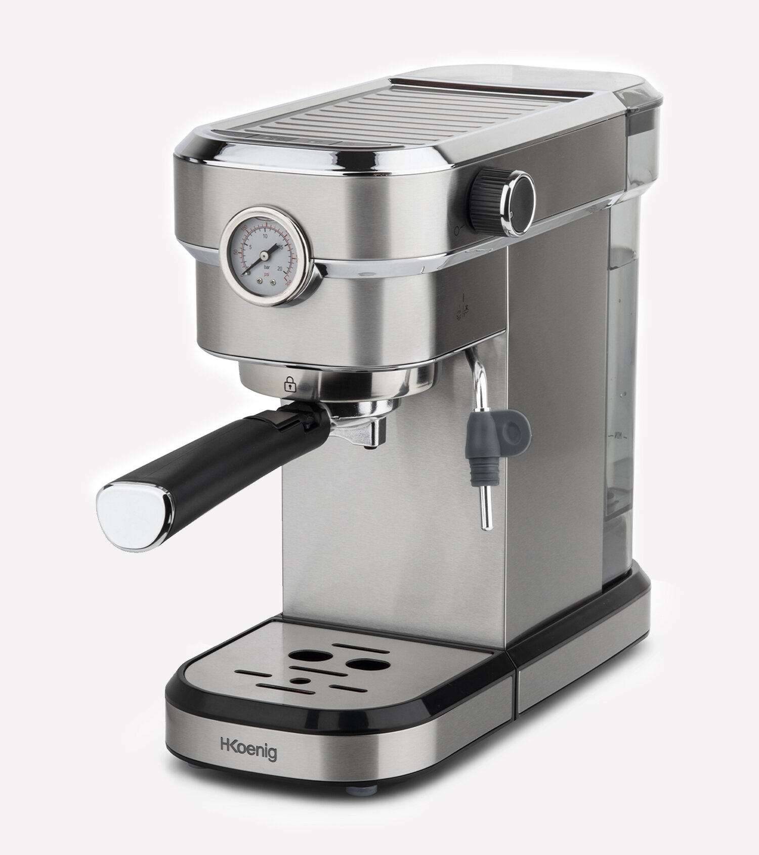 Máquina de café expreso - Cafetera para espresso H.Koenig EXPRO980 con  molinillo integrado, 1620W, 20 Bares H.KOENIG, 1620 W, Plata