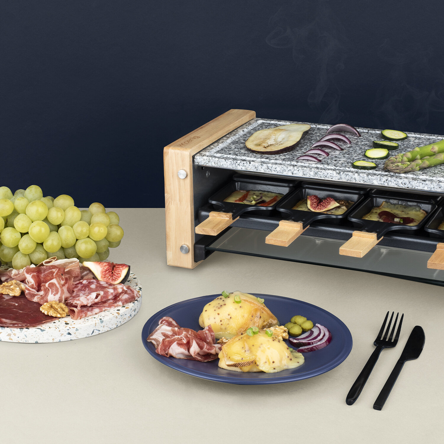 Our products > friendly cooking > Raclette with cooking stone 8 persons